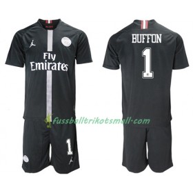 Fußballtrikots Paris Saint Germain Buffon 1 Jodan Schwarz Kinder 2018-2019 Kurzarm Ausweichtrikot kaufen